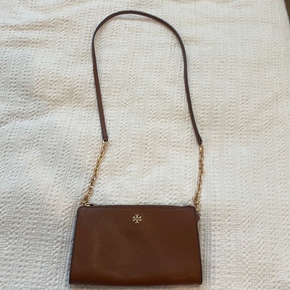 Brown and gold Tory Burch crossbody